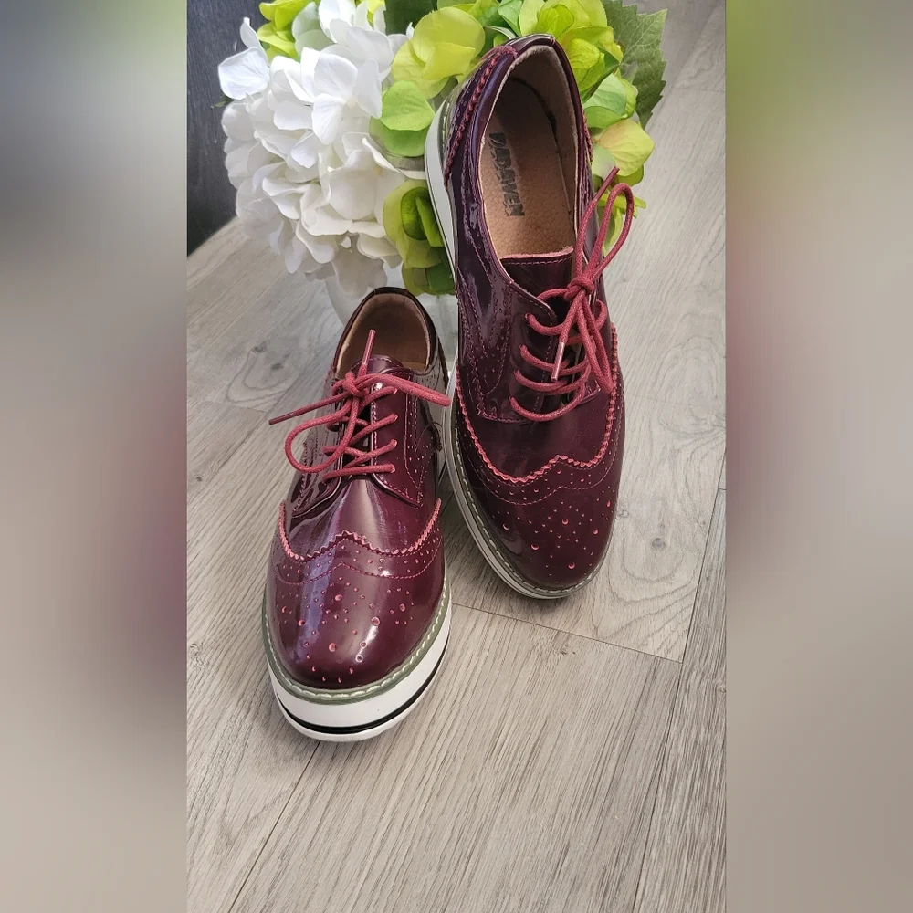 Dadawen Burgundy Wingtip Oxford Loafer 1.5